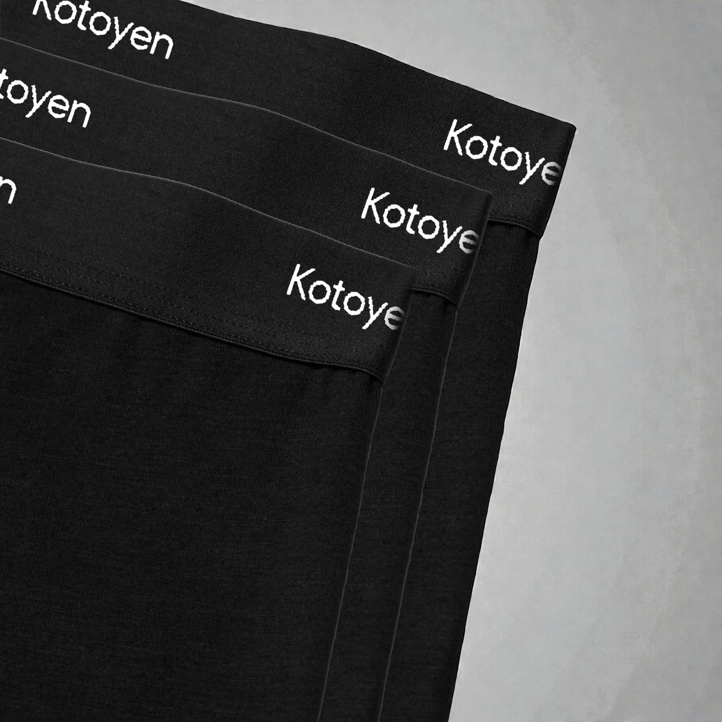 Kotoyen 3 Pack Boxer Briefs - Classic Fit Black