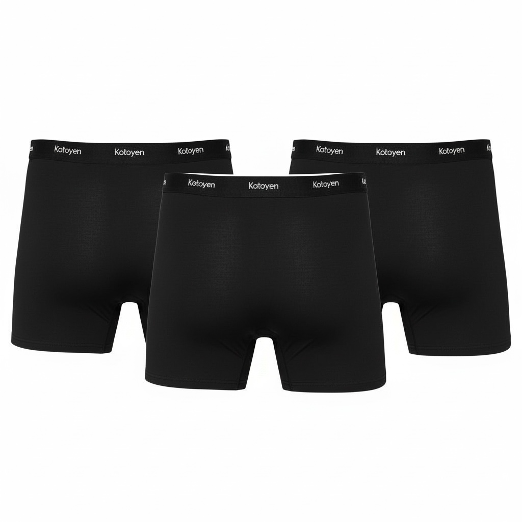 Kotoyen 3 Pack Boxer Briefs - Classic Fit Black