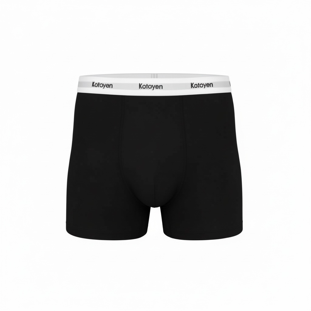 Kotoyen 3 Packs Boxer Briefs - Classic Fit (Black with White Waistband)