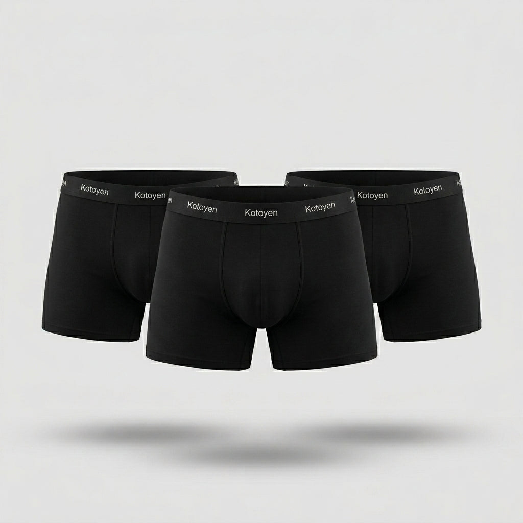 Kotoyen 3 Pack Boxer Briefs - Classic Fit Black