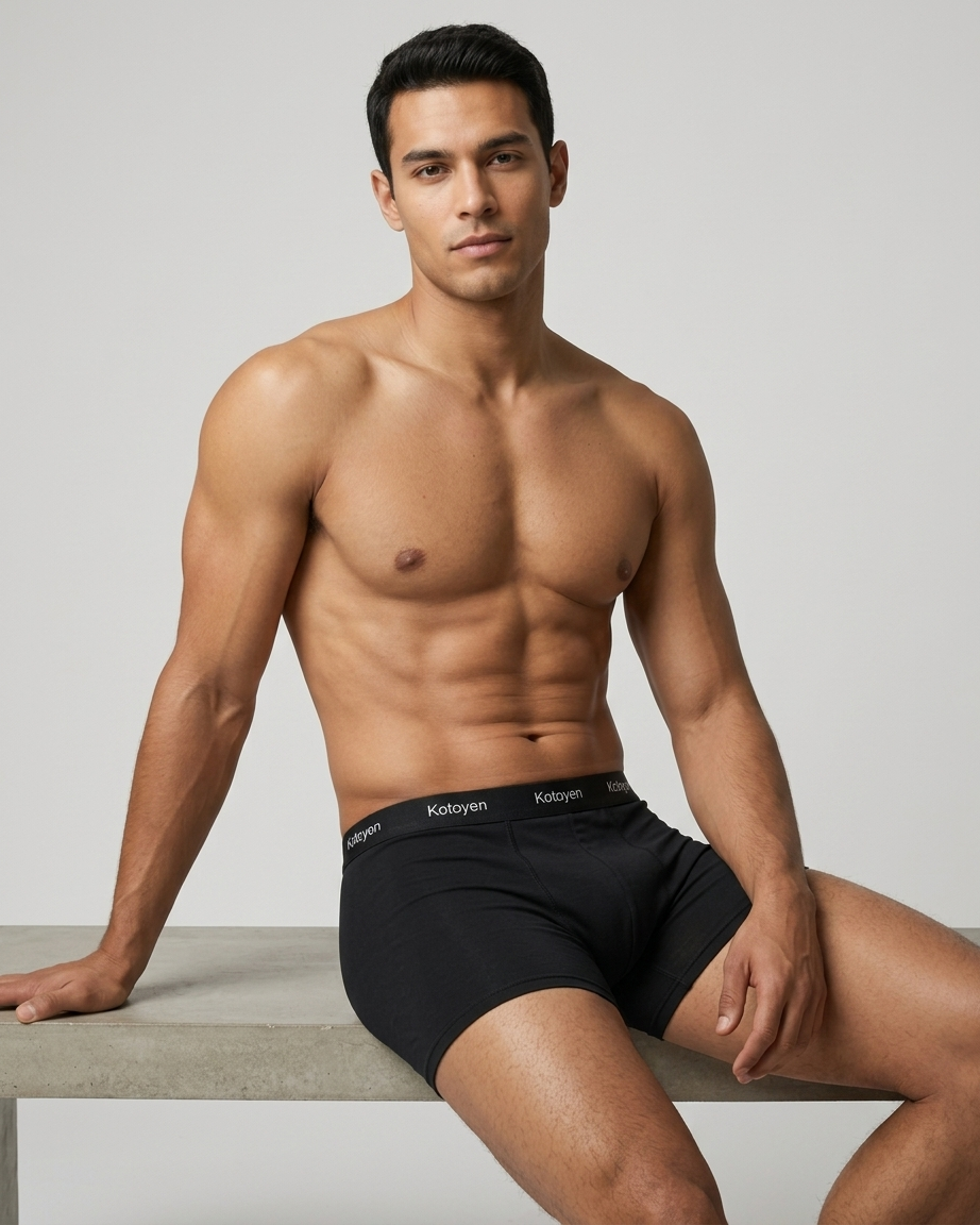 Kotoyen 3 Pack Boxer Briefs - Classic Fit Black